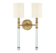 Savoy House Fremont 2 Light Wall Sconce in Warm Brass