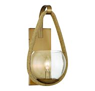 Savoy House Ashe 1 Light Wall Sconce in Warm Brass and Rope