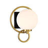Alhambra 1-Light Wall Sconce in Matte Black with Warm Brass