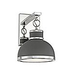 Savoy House Corning 1 Light Wall Sconce in Gray with Polished Nickel Accents