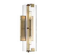 Savoy House Winfield 2 Light Wall Sconce in Warm Brass