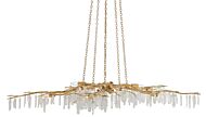 Aviva Stanoff 10-Light Chandelier in Washed Lucerne Gold with Natural