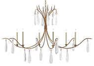 Marshallia 6-Light Chandelier in Rustic Gold with Faux Rock Crystal