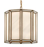 Daze 1-Light Pendant in Antique Brass with White