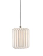 Dove 1-Light Pendant in Painted Silver with White