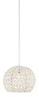 Piero 1-Light Pendant in White with Painted Silver