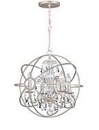 Crystorama Solaris 4 Light 19 Inch Mini Chandelier in Olde Silver with Clear Hand Cut Crystals
