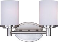 Maxim Lighting Cylinder 2 Light Bathroom Vanity Light in Satin Nickel