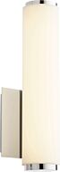 Quorum Transitional 13 Inch Wall Sconce in Polished Nickel with Matte White Acrylic