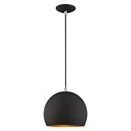 Piedmont 1-Light Mini Pendant in Black w with Brushed Nickels