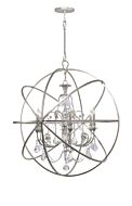 Crystorama Solaris 6 Light 42 Inch Industrial Chandelier in Olde Silver with Clear Hand Cut Crystals