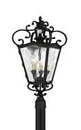 The Great Outdoors Brixton Ivy 2 Light Outdoor Post Light in Coal with Honey Gold Highlight
