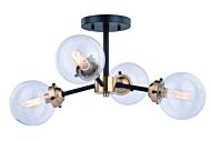 Orbit 4-Light Semi-Flush Mount in Muted Brass and Oil Rubbed Bronze