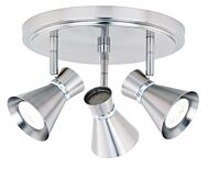 Alto 3-Light LED Directional Ceiling Light in Brushed Nickel and Chrome