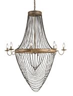 Lucien 8-Light Chandelier in French Gold Leaf with Iron