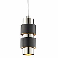 Hudson Valley Cyrus 2 Light 15 Inch Pendant Light in Polished Nickel and Old Bronze