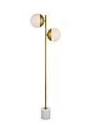 Eclipse 2-Light Two light Floor Lamp in Brass