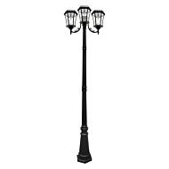 Victorian Bulb Solar Lamp Series 3-Light LED Post Mount in Black