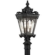 Kichler Tournai 3 Light 27 Inch Outdoor Post Lantern in Textured Black