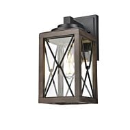 DVI County Fair Outdoor 1-Light Outdoor Wall Sconce in Black and Ironwood