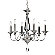 Schonbek Jasmine 6 Light Chandelier in Silver with Clear Optic Crystals