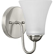 Classic 1-Light Bathroom Vanity Light Bracket in Brushed Nickel