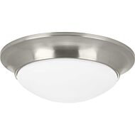 Etched Opal Dome 1-Light Flush Mount in Brushed Nickel