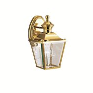 Kichler Bay Shore 10.25 Inch Small Outdoor Wall Light in Polished Brass
