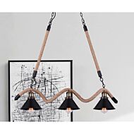 CWI Lighting Padma 3 Light Up Chandelier with Black finish