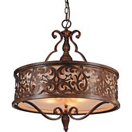 CWI Lighting Nicole 5 Light Drum Shade Chandelier with Brushed Chocolate finish