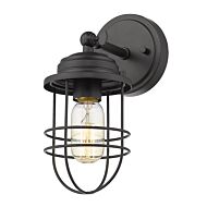 Golden Seaport 11 Inch Wall Sconce in Black