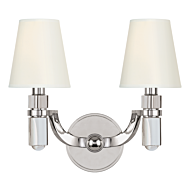 Hudson Valley Dayton 2 Light 12 Inch Wall Sconce in Polished Nickel