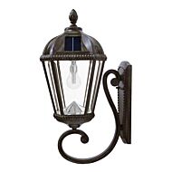 Royal Bulb Solar Lamp Series 1-Light LED Wall Mount in Weathered Bronze