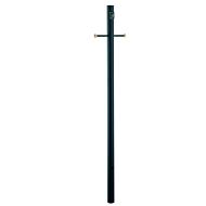 7-ft Black Direct Burial Post With Outlet And Cross Arm