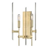 Hudson Valley Bari 2 Light 19 Inch Wall Sconce in Aged Brass