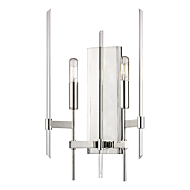 Hudson Valley Bari 2 Light 19 Inch Wall Sconce in Polished Nickel