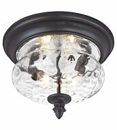 The Great Outdoors Ardmore 2 Light 9 Inch Outdoor Ceiling Light in Black