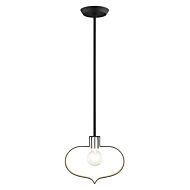 Meadowbrook 1-Light Pendant in Black w with Brushed Nickels