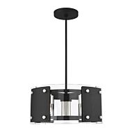 Barcelona 5-Light Chandelier in Black w with Brushed Nickels