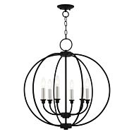 Milania 6-Light Chandelier in Black w with Brushed Nickels
