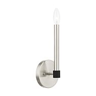 Karlstad 1-Light Wall Sconce in Brushed Nickel w with Blacks