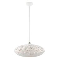 Charlton 3-Light Pendant in White w with Brushed Nickels