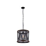 CWI Lighting Parsh 1 Light Drum Shade Mini Chandelier with Pewter finish