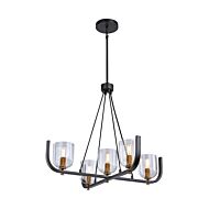 Cheshire Collection 5-Light Chandelier in Black and Brass