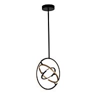 Trilogy Collection Integrated LED Pendant in Black and Brass
