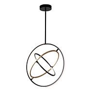 Trilogy Collection Integrated LED Pendant in Black and Brass