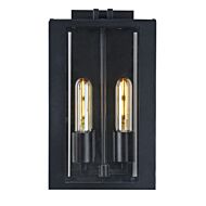 Waterville Collection 2-Light Exterior Wall Light in Matte Black