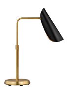 Tresa 1-Light Table Lamp in Midnight Black with Burnished Brass