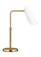 Tresa 1-Light Table Lamp in Matte White with Burnished Brass