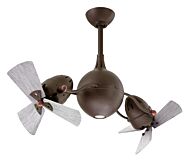 Acqua 3-Speed AC 39" Ceiling Fan w/ Integrated Light Kit in Textured Bronze with Barnwood Tone blades